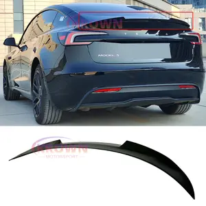 FITS 2024-26 TESLA MODEL 3 HIGHLAND GLOSS BLACK  V STYLE REAR TRUNK SPOILER WING