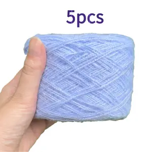5pcs Super Soft Mohair Hand-Mixed Yarn, Rainbow Gradient Color, Fluffy and Skin-Friendly, Ideal for Knitting Scarves, Shawls, Baby Sweaters, Infant Clothes, Warm and Comfortable DIY Knitting Yarn