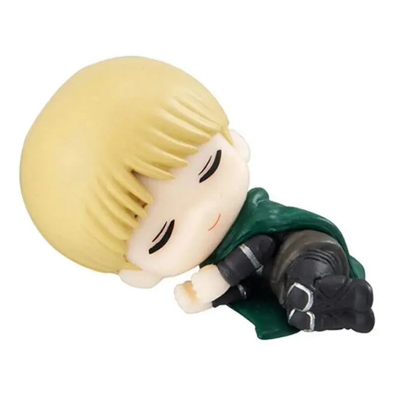 Action Genuine Gashapon Gift Toy Anime Attack On Titan Levi Eren Mikasa Armin Hange Cartoon Hugging Data Line Figure Doll Toys