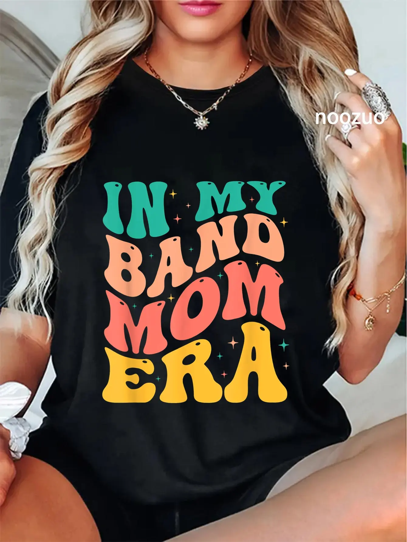 100% Cotton Retro In My Band Mom Era Marching Band Mom Mother Women T-Shirt