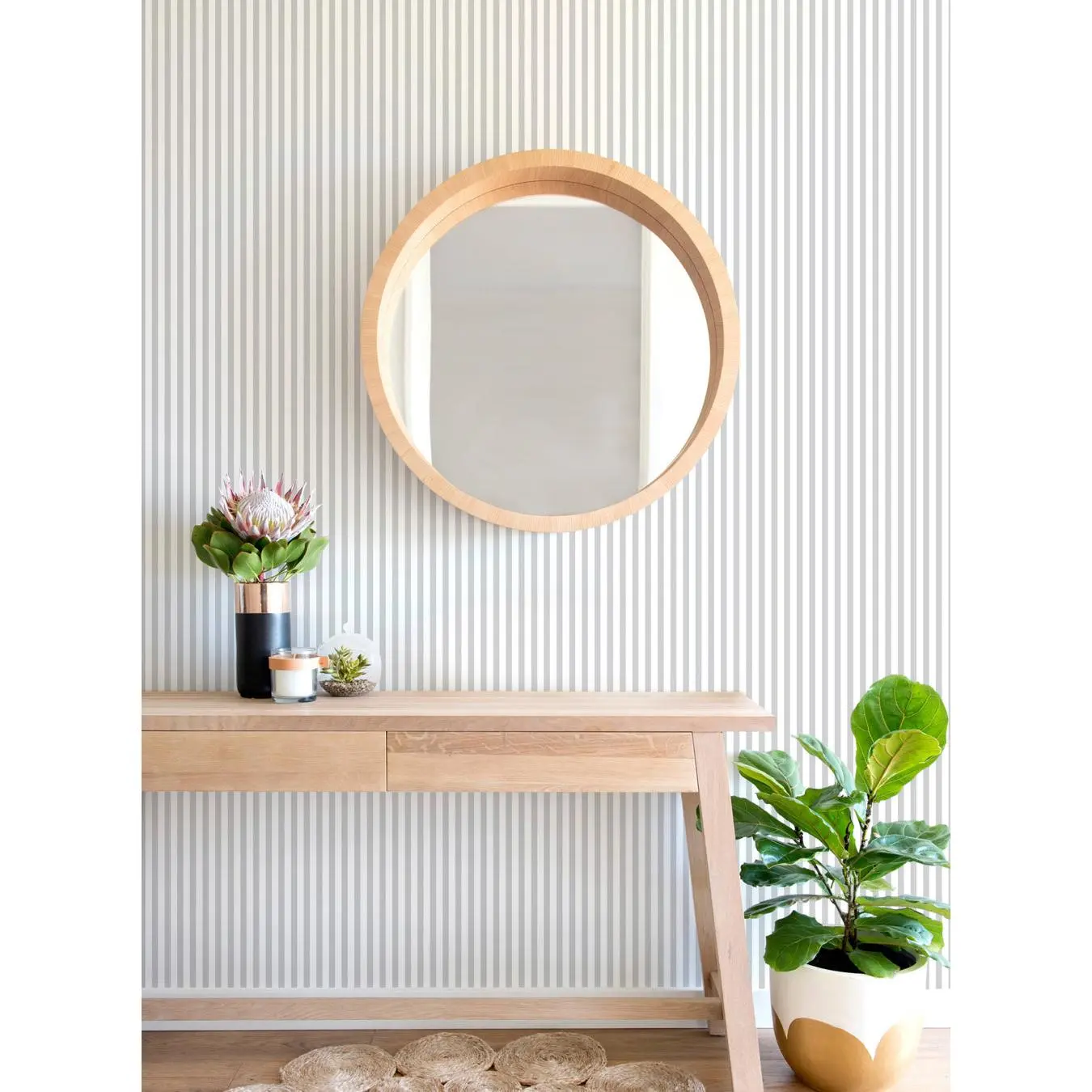 Thin Vertical Striped Non-Pasted Peel-Stick Vinyl Temporary Wallpaper, Repositionable Renter-Friendly DIY Room Decor for DIY Enthusiasts, Indoor Use for New Jersey Homes, 48" Pattern Length