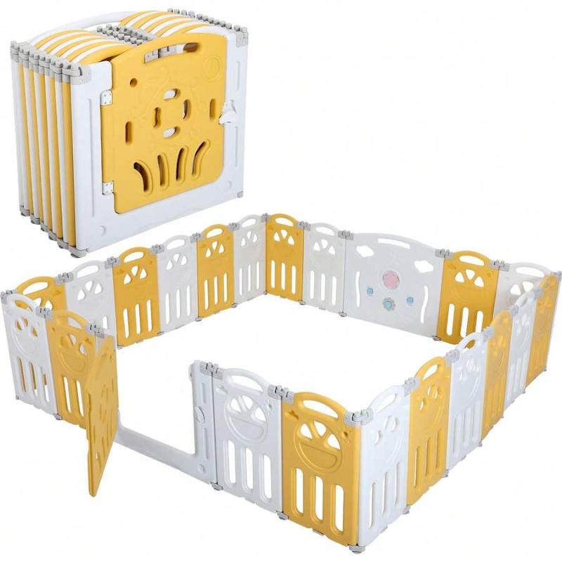 Baby Playpen Play Yard For Toddlers Indoor & Outdoor 12/16 Panel 69X69 Extra Large Safety Playpen For Living Room Bedroom With External Door Lock