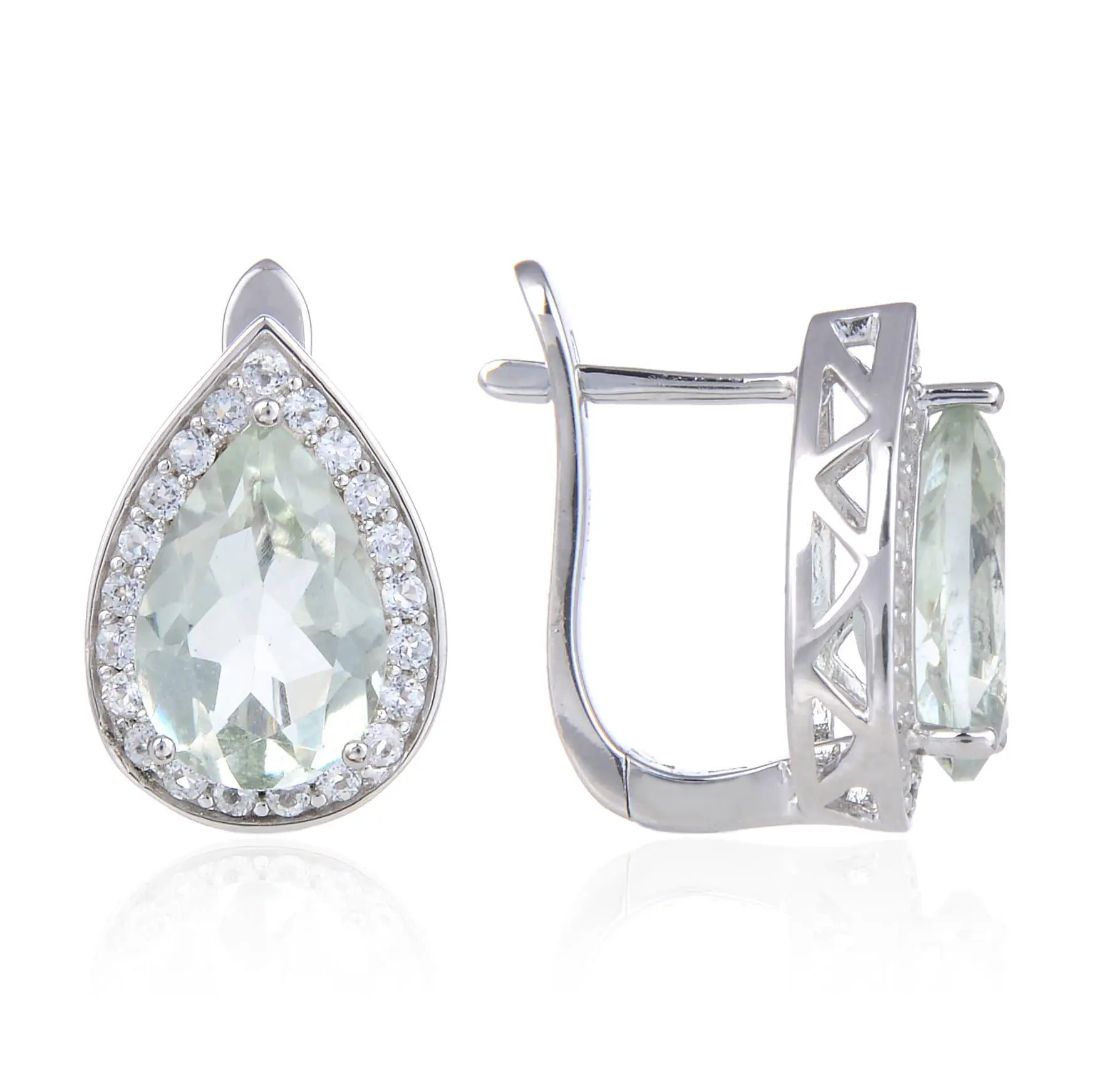 Green Amethyst Teardrop Earrings