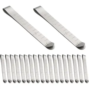 20 Pcs Stainless Steel Sewing Clips with 3-Inch Measurement Ruler Hemming Tool for Quilting, Sewing, and Pinning Accessories