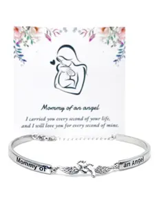 Letter & Wing Design Cuff bracelet, Fashionable Jewelry for Women, Elegant All-match Fashion Accessories for Daily Wear, Personalized Angel Ring, Engraved Ring