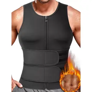 Men's Sauna Sweat Vest,Compression Waist Trainer - Sauna Suit Double Sweat Belt Body Shaper for Gym Workout Exercise Solid Color Neoprene Sleeveless Top