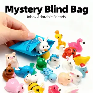10 Random Color Resin Cute Mystery Small Animal Blind Box Figurines, Single Pack, Ideal for Fairy Garden, Dollhouse, Miniature Landscape, Desktop Decoration Ornament