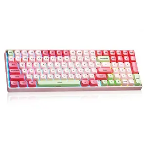 Lecoo MK100 Wireless Mechanical Keyboard, Rechargeable Keyboard with Cool Backlight Effect, Hot-swappable Axis Keyboard for Computers, Notebooks, E-sports Games, Mechanical Gaming Keyboard, Backlit Keyboard, Lighted Mechanical Keyboard