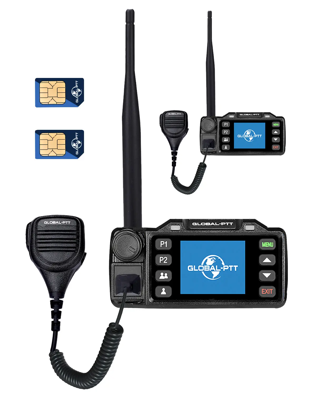 GLOBAL-PTT V1 Walkie Talkie Vehicle Radio Station Global-ptt Nationalwide 4G Poc LTE Car GPS Function Walkie Talkie Mini Two Way Radio With Built-in 1-Year-Sim