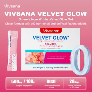 Vivsana Velvet Glow AKG - Collagen Renewal Drink  AKG Collagen Tripeptide for Youthful Skin Radiance & Firmness 28-Day Visible Improvements