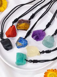 Natural Crystal Pendant Necklace, Raw Stone Jewelry, Quartz Water Quartz, Hand Selected Crystals, Unique Crystals, Fashion Accessory, Hanging Charm