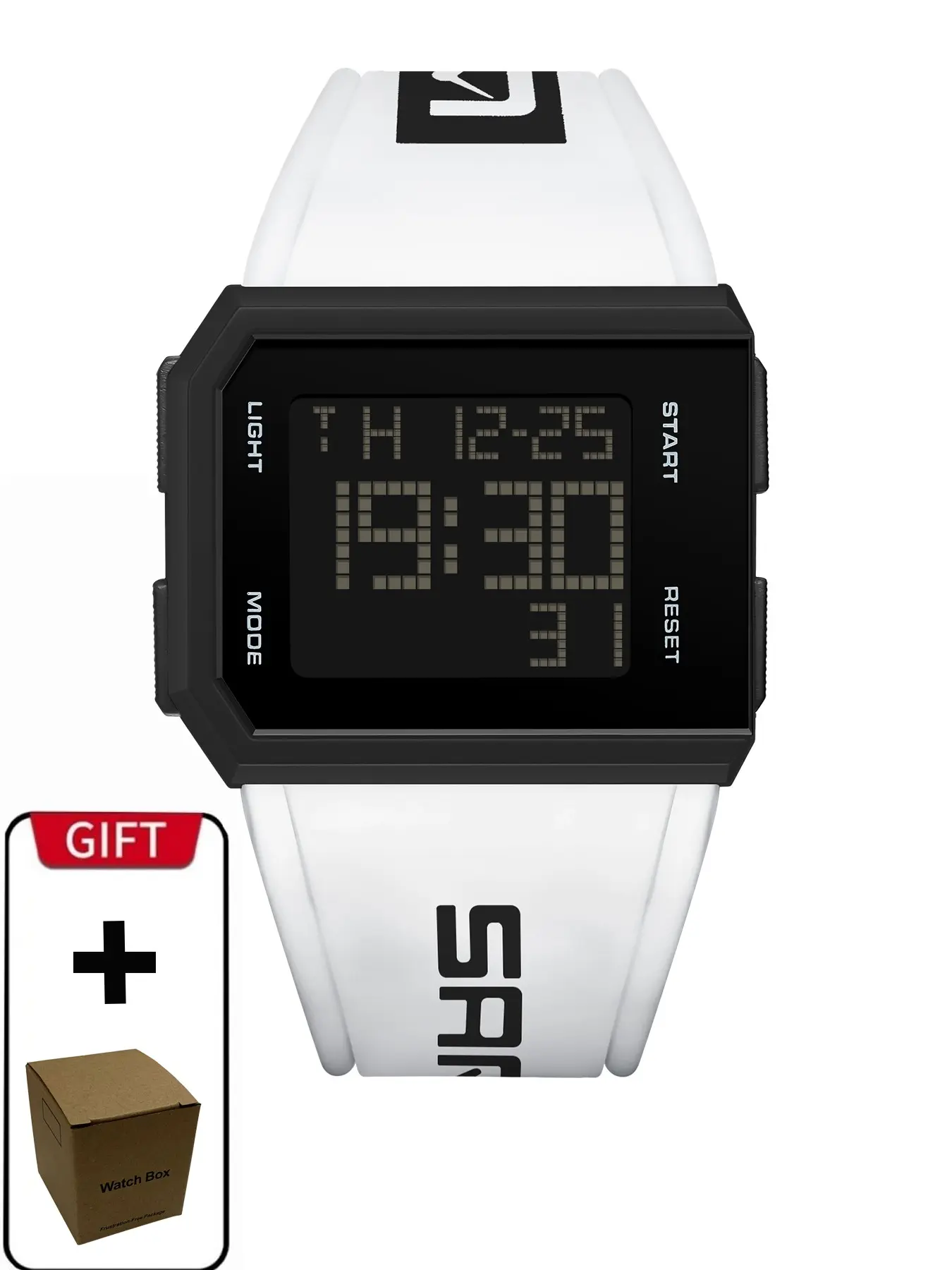 SANDA 9003 Brand Men's Watches Fashion Casual Watch for Men Sport LED Digital Wristwatch Waterproof Military Clock , Fashionable Waterproof Watch with Luminous & Alarm & Calendar Function, with Box