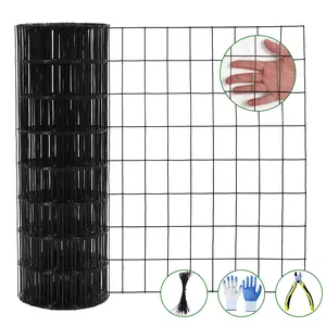 Galvanized Hardware Cloth Wire Mesh Roll – Heavy Duty 19/16 Gauge, Multi-size Mesh (1/4'', 1/2'', 2''), Rustproof Garden & Yard Fencing, Poultry, Animal & Plant Protection, Silver/Black