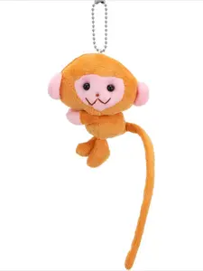 Cute Monkey Keychain Charm, Soft Plush Long-Tailed Monkey Bag Wallet Accessory, Adorable Animal Keyring for Bags and Purses, Fuzzy Keychain