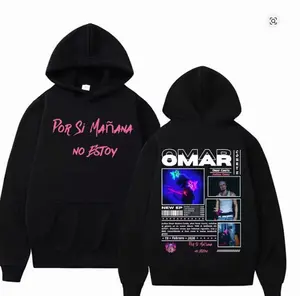 Omar Courtz Por Si Manana No Estoy 2026 Tour Hooded Men's Fashion Harajuku Retro Sweatshirt High Quality Fleece Unisex Hoodie IAS FGF