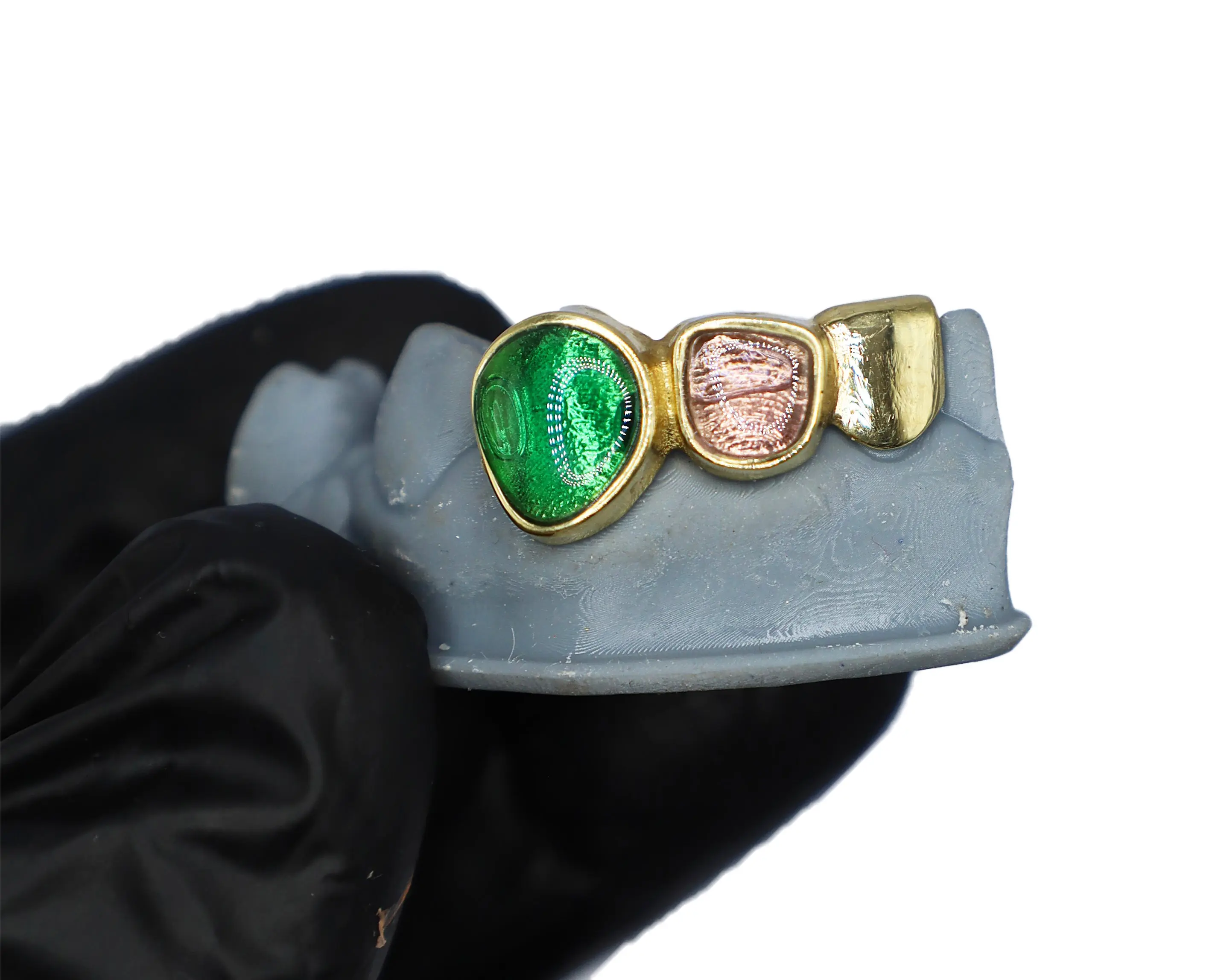 Bottom 3 w/ Emerald and Rose Quartz
