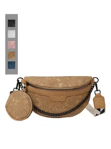 Lightweight Solid Color Elegant Casual Print Chest Pack, Sporty Fashion Belt Bag, Single Shoulder Crossbody Bag, All Seasons PU Leather