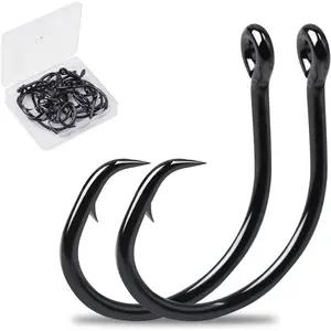 Circle Hooks Saltwater in-Line Wide Gap Fishing Hooks for Catfish 4X  High Carbon Steel Mustad Hooks for Tuna, Carp, Catfish,?1,1/0,2/0,3/0,4/0,5/0,6/0?-20pcs,?8/0?-12pcs,?10/0?-8pcs