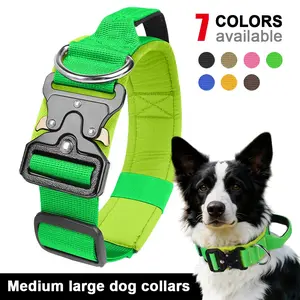 Adjustable Fit Dog Collar for Medium to Large Dogs, High-Strength Metal Buckle, Tactical Training Collar, Durable Material Pet Accessory