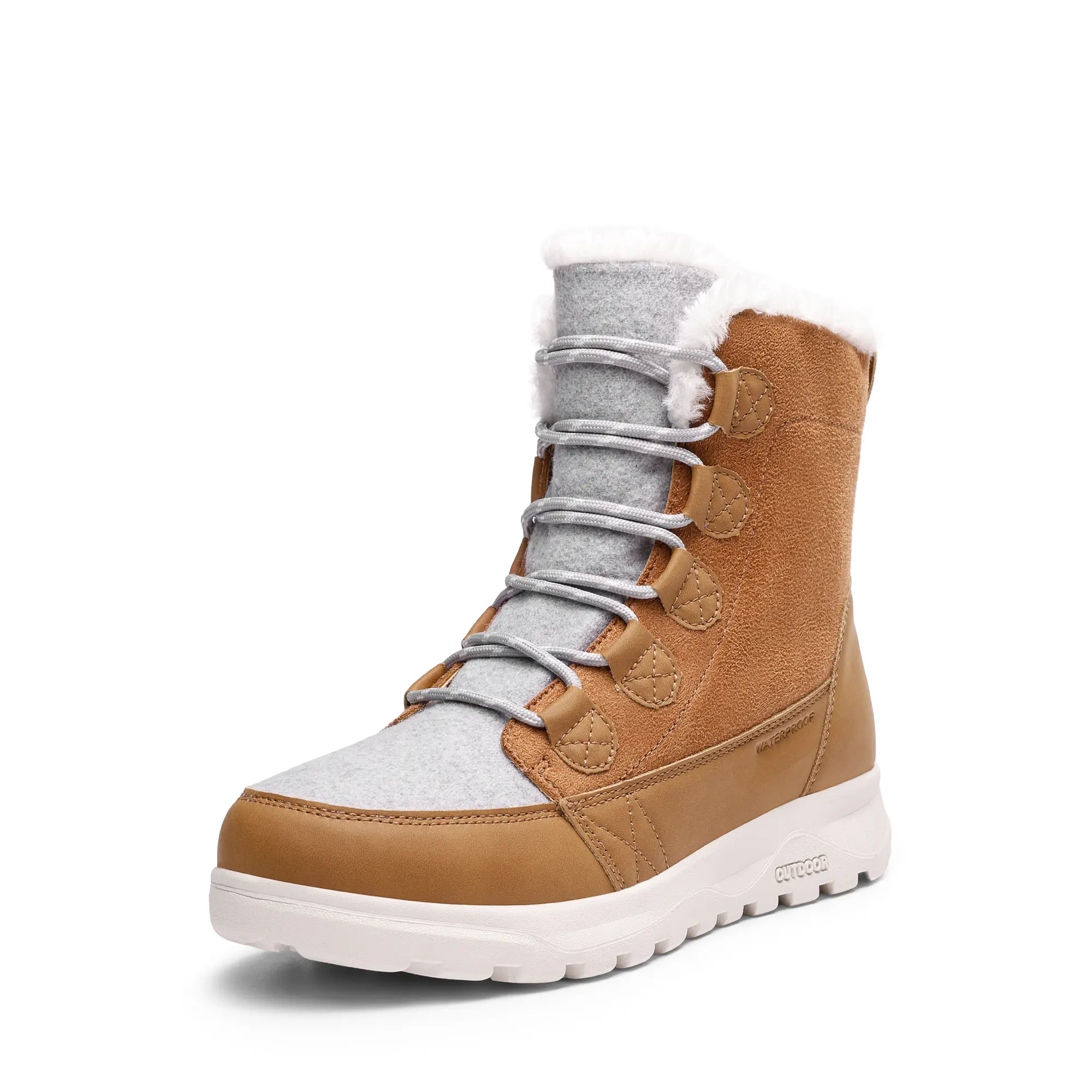 DREAM PAIRS Women's Winter Snow Ankle Booties - Lace-Up, Faux Fur Lined, Warm, Comfortable Outdoor Walking Shoes, Footwear