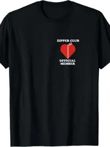 Exquisite and Comfortable Zipper Club Official Member Open Heart Surgery T-Shirt |   Same Style for Men and Women  Summer Short-Sleeved Printed Pure 220G Vintage Style Crew Neck Slight Stretch Regular Fit Perfect for Adults