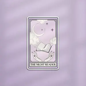 Night Reader Tarot Card Kindle Sticker, Book Related Sticker, Reading Sticker, Tarot Card Book Sticker, Book Gift, Bookish Kindle Sticker