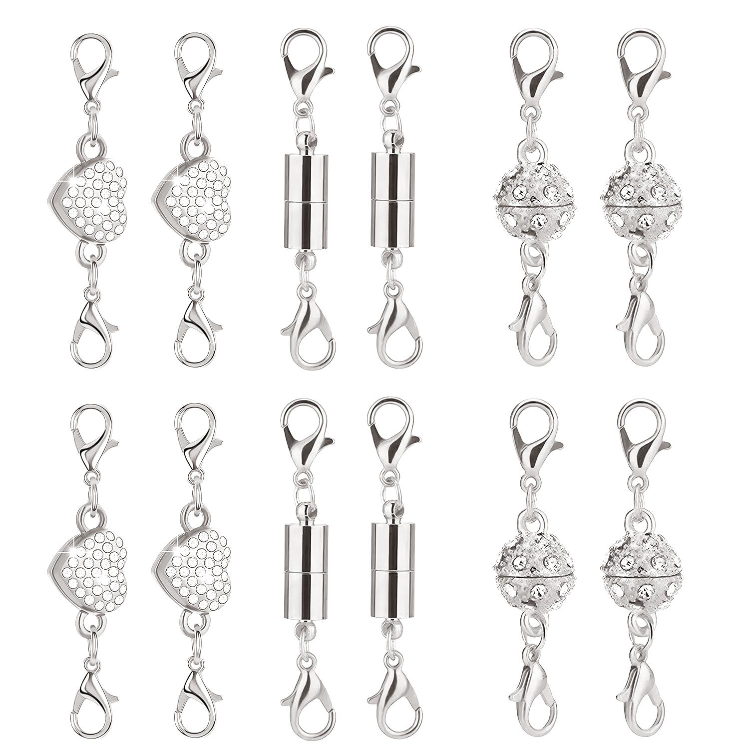 12 Pack Magnetic Necklace Clasps and Closures Necklace Jewelry Extender with Strong Magnet Magnetic Gold and Silver Plating Gift Bracelet Necklaces Chain Converters