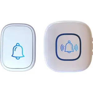 Doorbell, 1,200ft Range Loud  Doorbell Chime5 Volume Levels and 52 Door Chimes With LED Flashing (White small button)