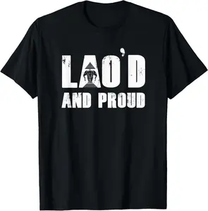 100% cotton Unisex Lao Designs by RespekDis | Lao'D and Proud | Unisex-Adults | Black | Small | Short Sleeve | T-Shirt | Cultural T-Shirts | Gift T-Shirt