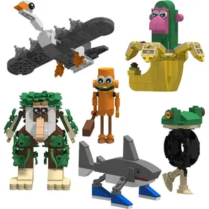 Tralalero Tralala Building Blocks, Tung Tung Tung Sahur Brainrot, Italian Brainrot Collectible Figurines, Shark Meme Figure Collectible Birthday Gift for Fans (Style I (6pcs Set))
