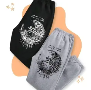 Sleep Token - My Those Eyes Like Fire Print Vintage Sweatpants, Women's Letter Print, Ladies Summer Clothes For Daily Wear, Trendy Top Sweatpants, Cotton Graphic Casual Sweatpants, Gift For Fan, Men and Women Y