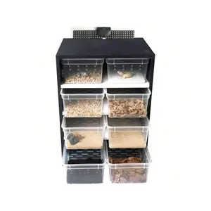 Acrylic Breeding Cabinet,8PCS Feeding Reptile Breeding Tank Insect Spider Turtle Heating Pad Thermostat