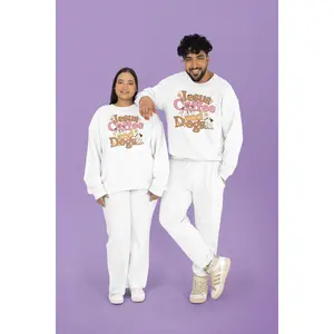 Adult Jesus Coffee and Dogs Fleece Crew