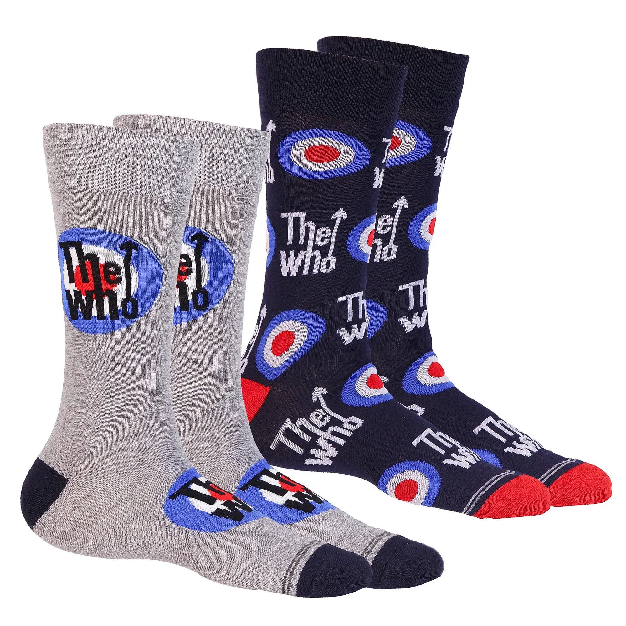 The Who Men's English Rock Band 2-Pack Mid-Calf Crew Socks, 2 Pair