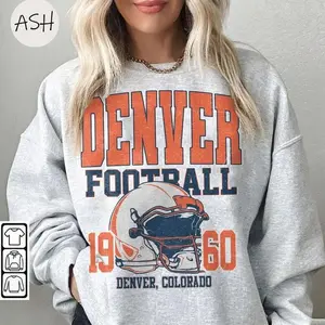 Vintage 90s Style Vintage Denver Football Style Sweatshirt, Retro Denver Football Crewneck Shirt, #BBroncoo merch, Fans Gift, Sunday Football