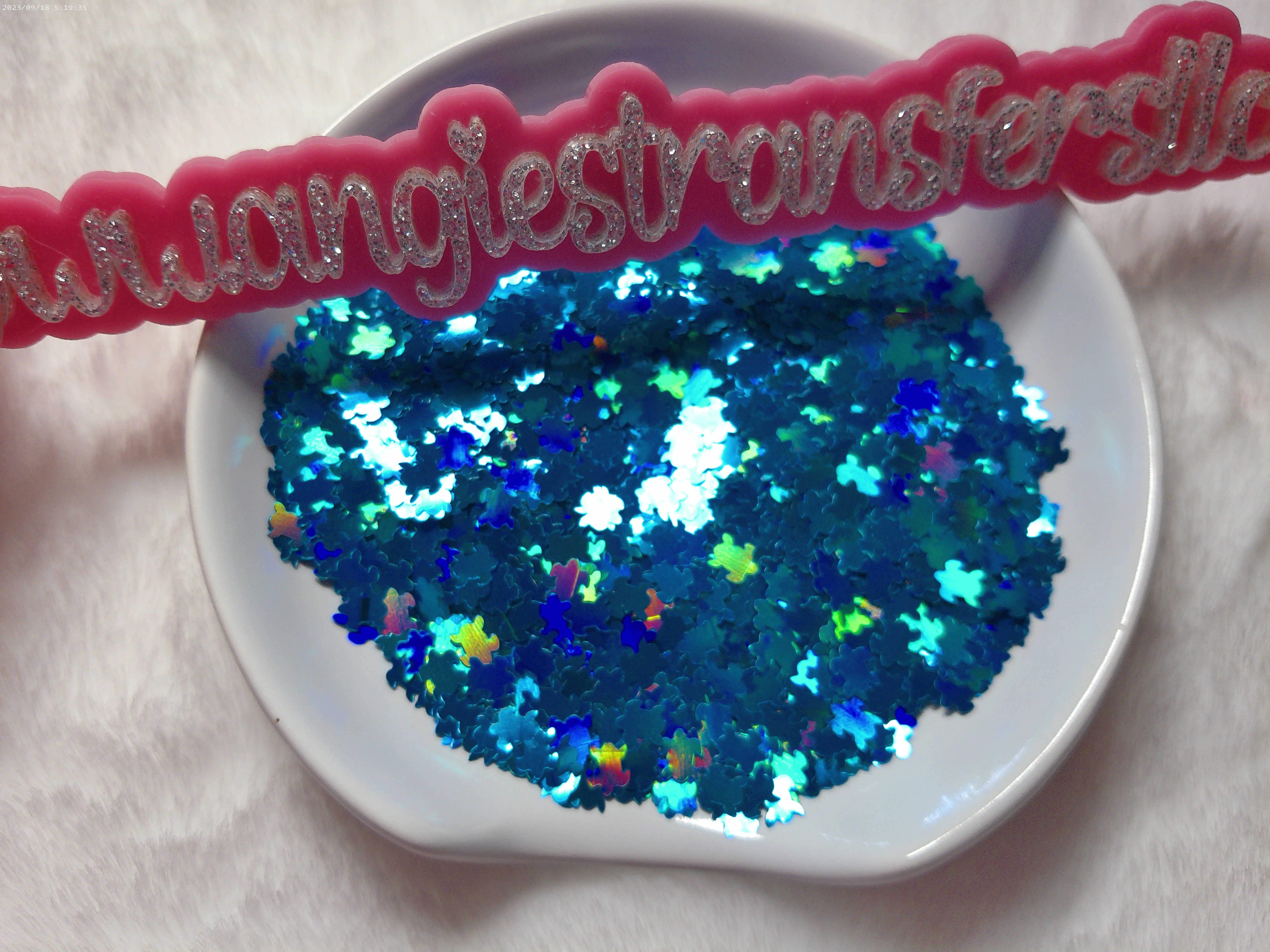 Blue holographic turtle shaped glitter for snowglobe, nail art, slime, etc Blue holographic turtle shaped glitter for snowglobe, nail art, slime, etc