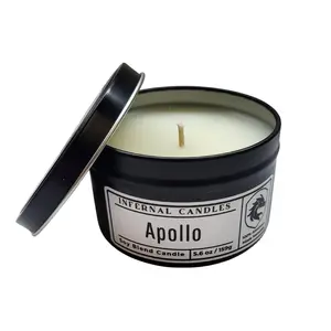 Infernal Candles Apollo Soy Blend Candle 5.6oz / 159g Black Tin Container