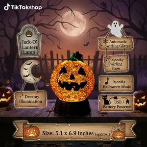 2026 New Halloween Pumpkin Light – features built-in lighting, music, and sparkling effects. Powered by USB or batteries, perfect for bedroom ambiance and creating a festive Halloween atmosphere.