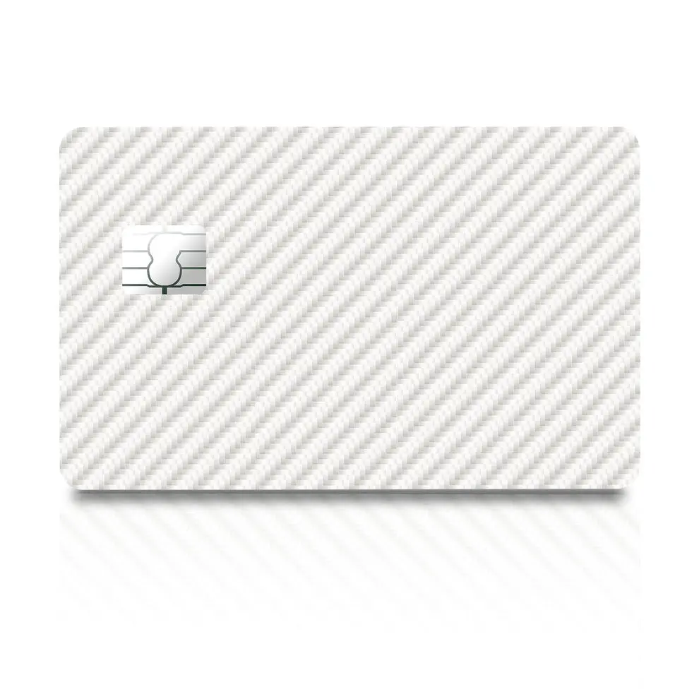 White Carbon Fiber Credit Card Sticker – Premium Waterproof Vinyl Debit Card Skin for Credit & Debit Cards