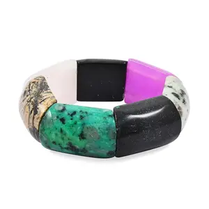 Large Section Multi-Stone 410.25 ctw Stretch Bracelet 6-7In Christmas Gifts