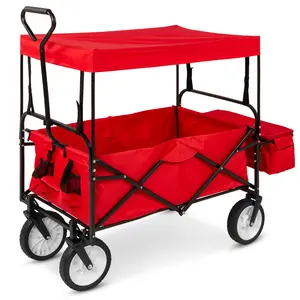 Best Choice Products Folding Utility Cargo Wagon Cart w/ Removable Canopy, Cup Holders Best Choice Products Folding Utility Cargo Wagon Cart w/ Removable Canopy, Cup Holders