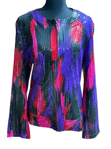 Choices Pink Purple Red Black Abstract Jacket Sz L