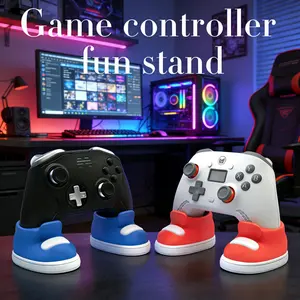 1Pair Fun Game Controller Stand Shoe Shape Colorful Fits Ps4 Ps5 Xbox Controllers Perfect Gift Birthday Christmas Valentine Desktop Decor