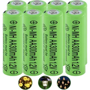 8 Packs Solar Lights aa Batteries AA 300 mah 1.2V Ni-MH Rechargeable,Double A Solar Battery for Outdoor Solar Lights, String Lights, Pathway Lights