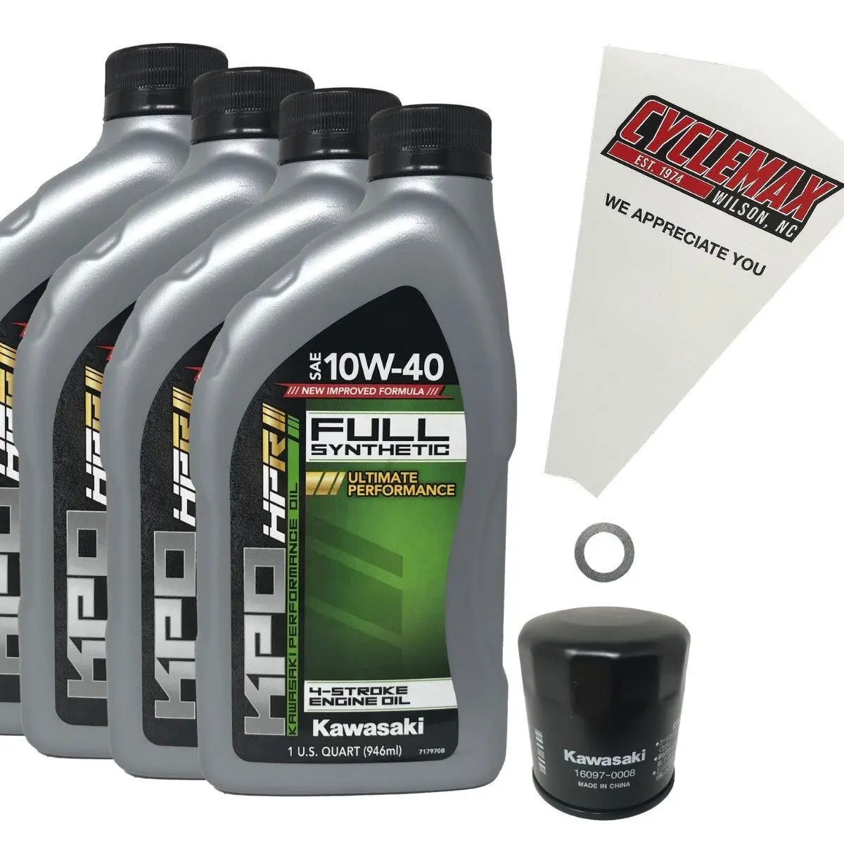 Cyclemax OEM FS 10W-40 Oil Change Kit fits 2006-2023 Kawasaki Vulcan 900