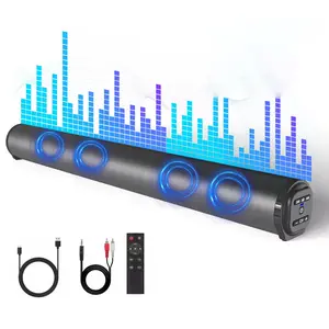 Dazone Sound Bar Bass Speakers for Smart TV with Subwoofer 3D Surround Sound System, 22 Inch Home Theater Audio Soundbar AUX/FM/Bluetooth/USB/TWS Connection for TV/PC/Gaming/Projectors