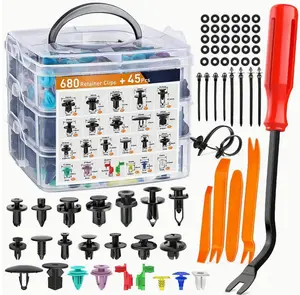 725-Piece Car Clips Set with 45pcs Fasteners Kit for Auto Body Repair & Maintenance 23 Popular Sizes Door Trim Panel Clips for Vehicle Fixing Automotive Accessories
