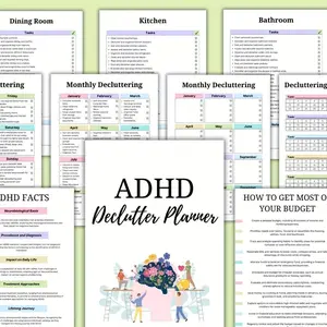 A4 Spiral ADHD Organizing Planner, Planner Notebook, 1 Count Date-driven Checklist, Organization Challenges & Guides for Home Management, Office Stationery & Supplies
