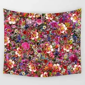1pc Colorful Wildflower Printed Tapestry Wall Hanging Polyester Tapestry Tablecloth Dustproof Cover