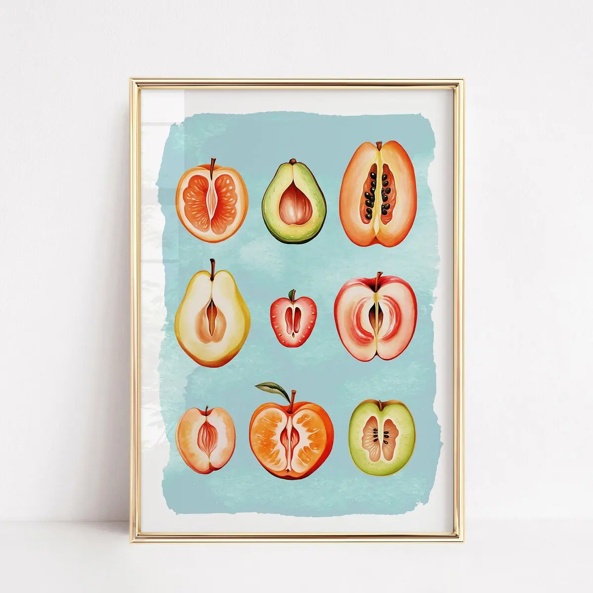 Retro Kitchen Poster, Women Body Positivity, Sliced Food Poster, Girl Power Feminist, Feminine Fruit, Vintage Retro Poster, Room Decor